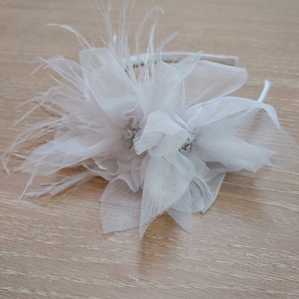 Handmade Elegant White Floral Kids Headband